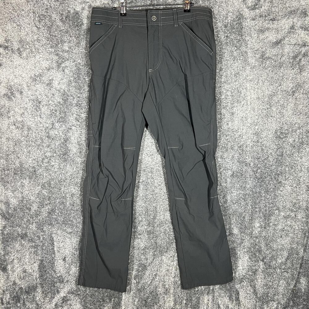 Kuhl Hiking Pants Mens 36x30 Gray Lightweight Stretch Quick Dry Nylon Outdoor